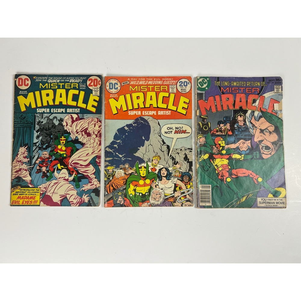 Vintage Mister Miracle Comic Book Lot DC Issues‎ 14, 18, 19 Super Escape Artist